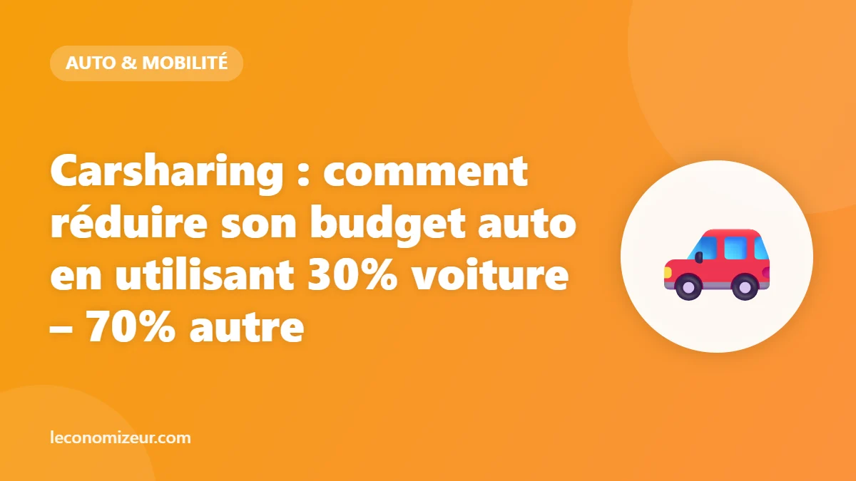 Carsharing : comment réduire son budget auto en utilisant 30% voiture – 70% autre